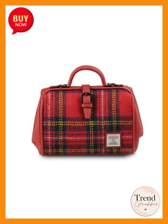 Handbags - Harris Tweed Mini Doctor Bag with Microfiber Leather Trim